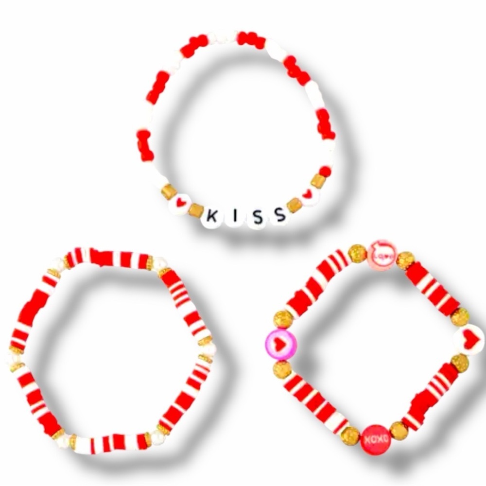 LOVE XOXO & KISSES Beaded Stretch Bracelet Set – NWT - Picture 4 of 4